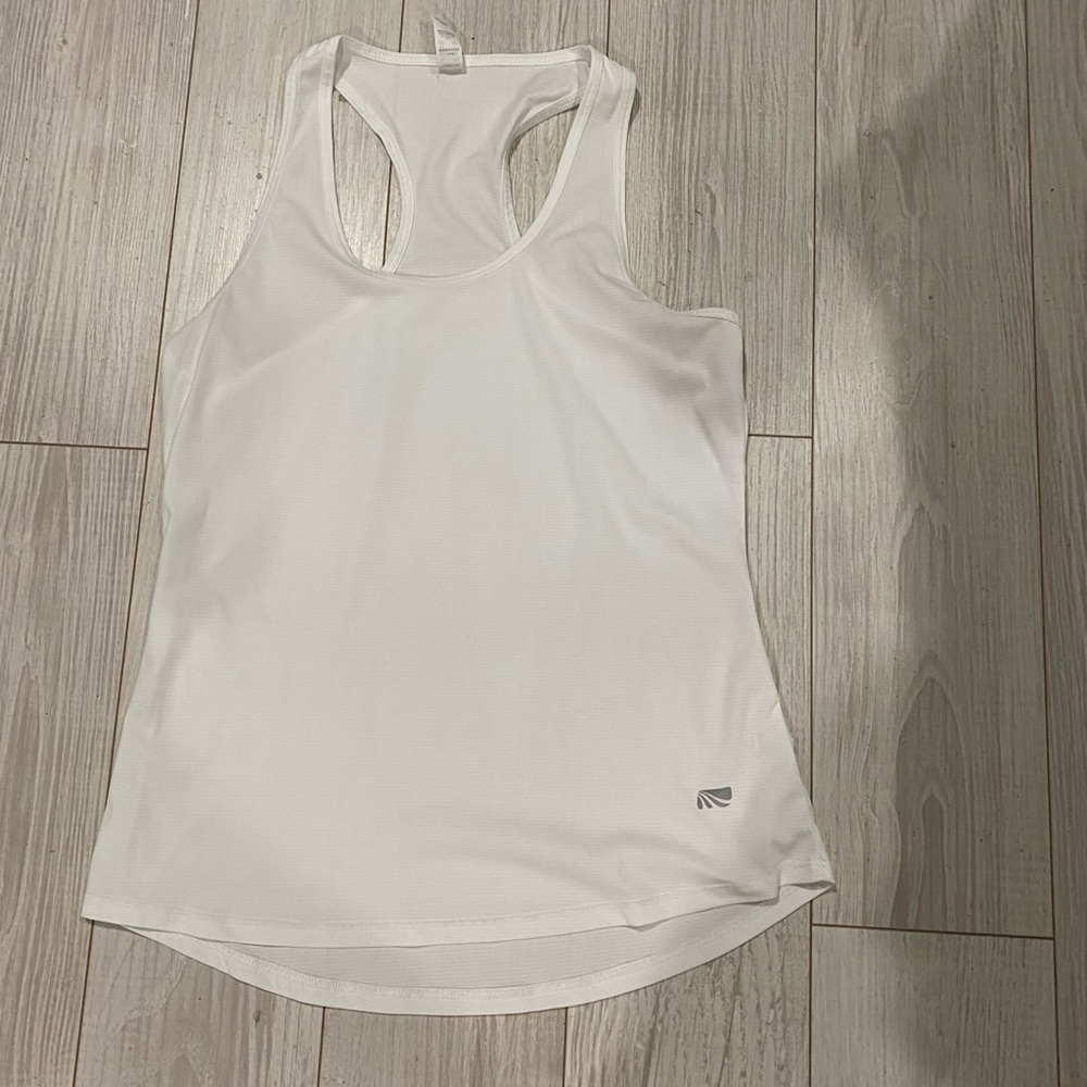 Lightweight white workout tank